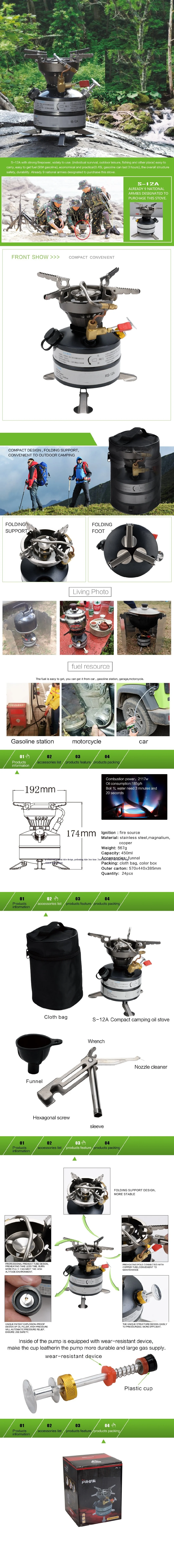 Portable Gasoline Kerosene Stove Oil Mini Liquid Fuel Camping Stove