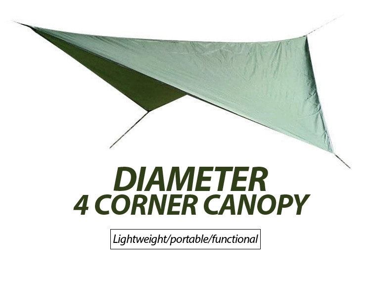 210t Polyester Ripstop Outdoor Survival Gear Sun Shelter Waterproof Rain Fly Lightweight Camping Tarp Diamond Shaped 3*3m