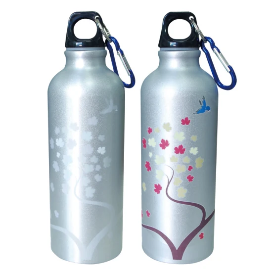 Bottiglie d'acqua da viaggio in alluminio vuoto per sublimazione di vendita calda Bollitore da campeggio sportivo da 500 ml